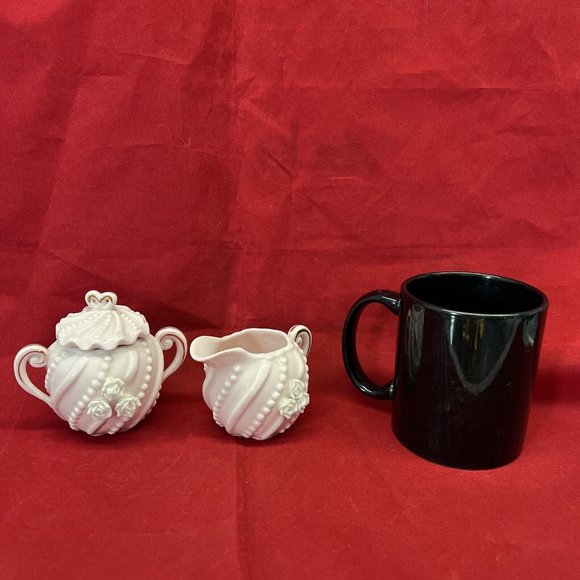 Norcrest Creamer and Sugar Bowl Set Porcelain Pink Lavender Roses Vintage - Picture 3 of 12